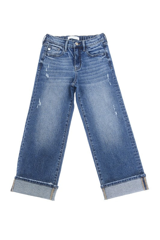 Youth HighRIse Cropped Wide Leg Jeans