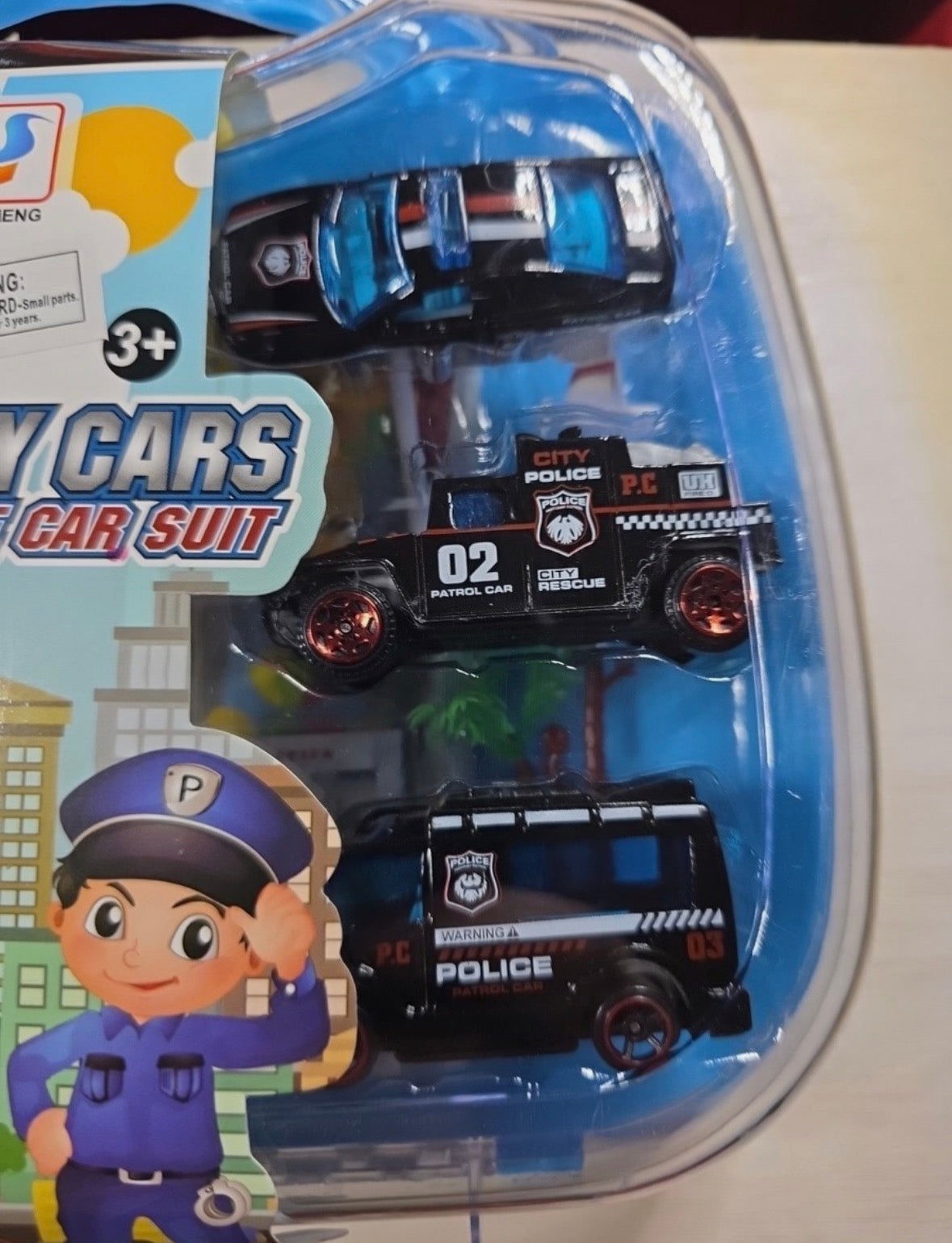 The Alloy Car Set Police Vehicle Set with Case