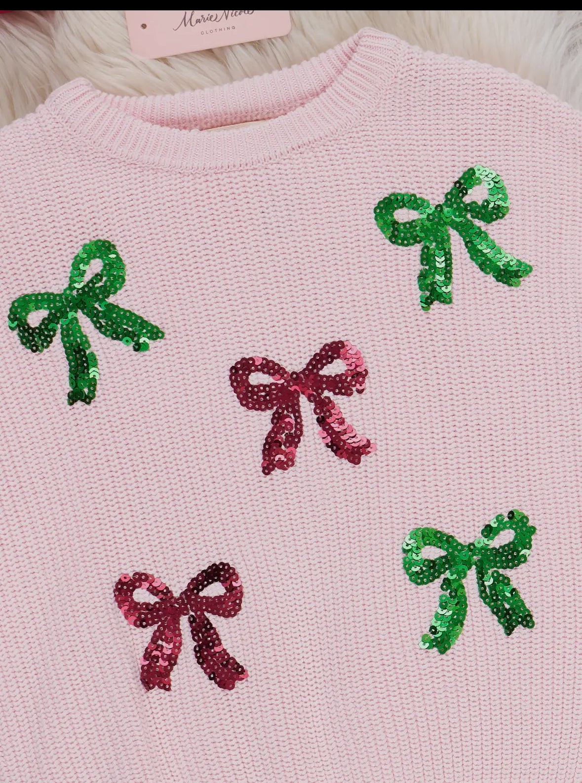 Sweet Christmas Bows Oversized Sweater