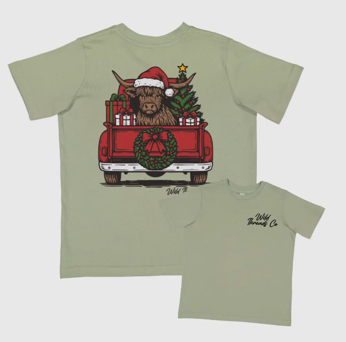 Christmas Highland Cow Tee