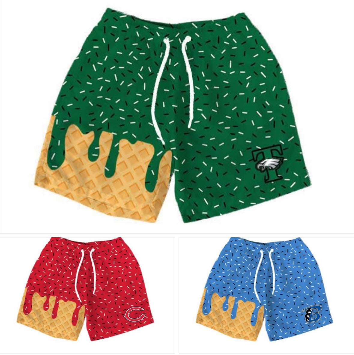 Custom School Drip Shorts-4