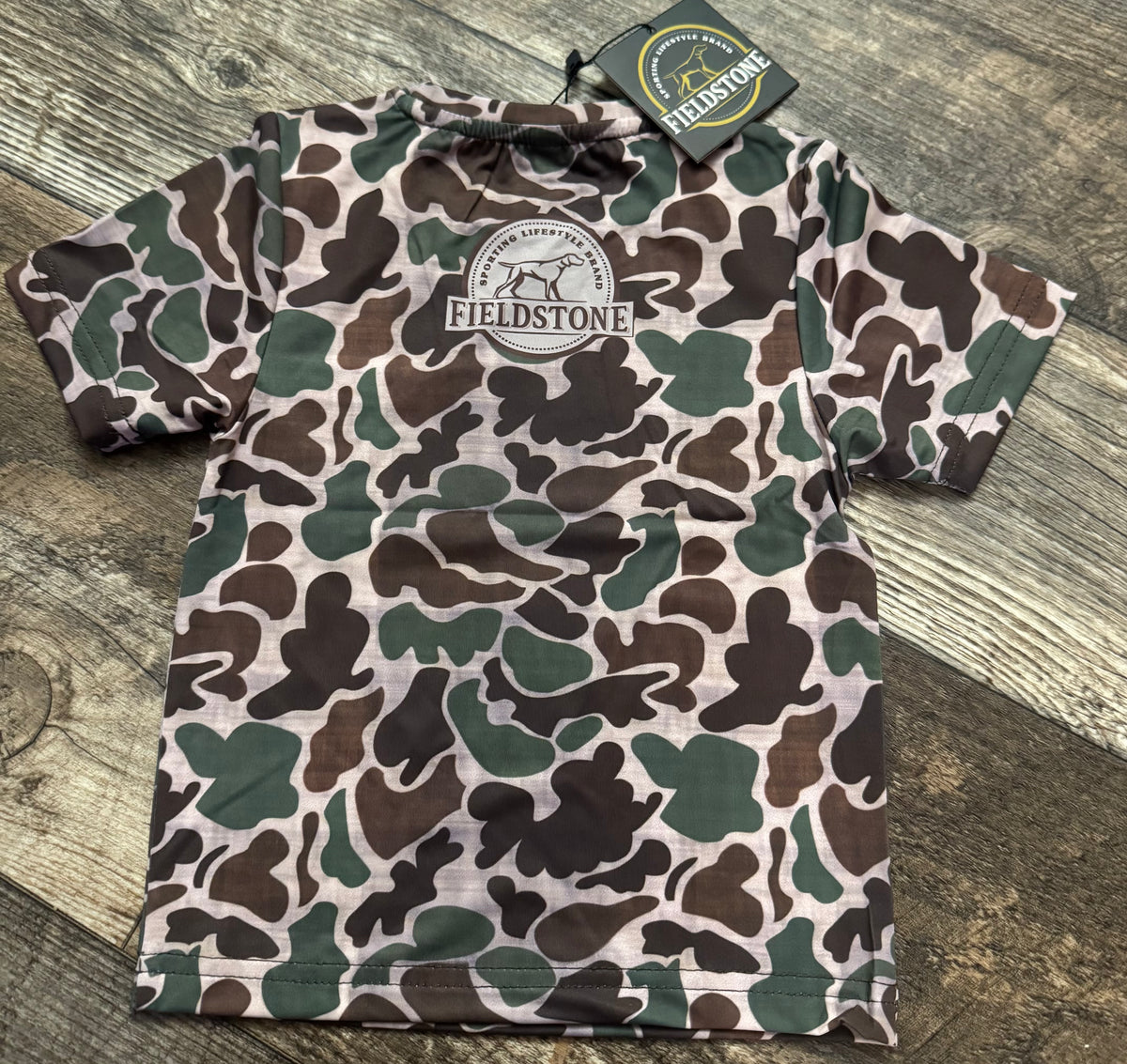 Fieldstone Youth Dry-fit Pocketed Short Sleeve Camo