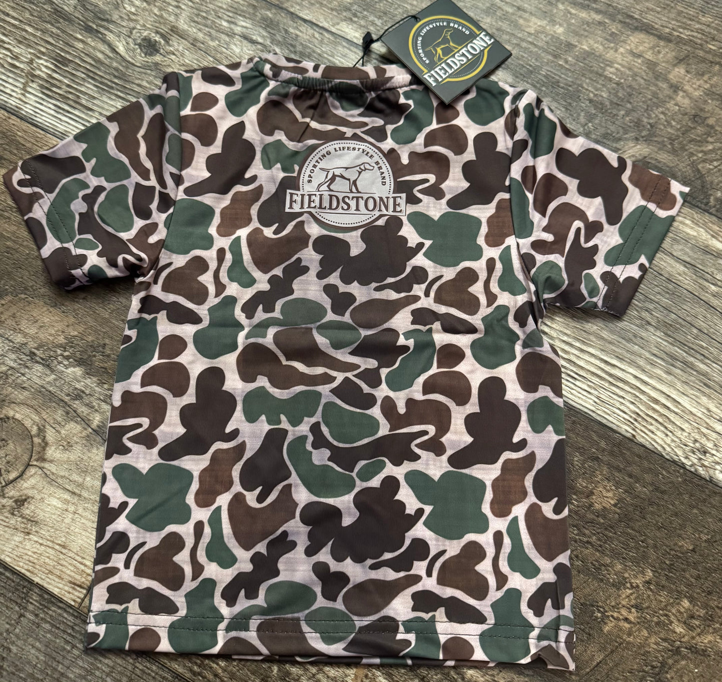 Fieldstone Youth Dry-fit Pocketed Short Sleeve Camo