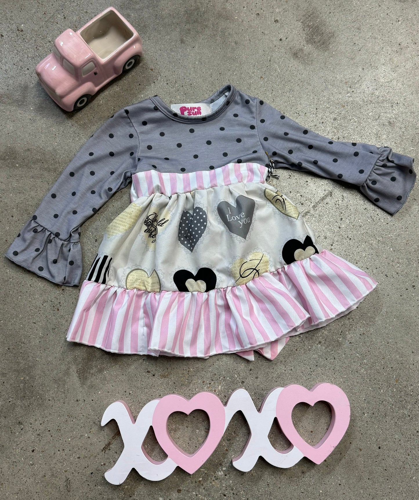 VALENTINE Gray/Pink Dress