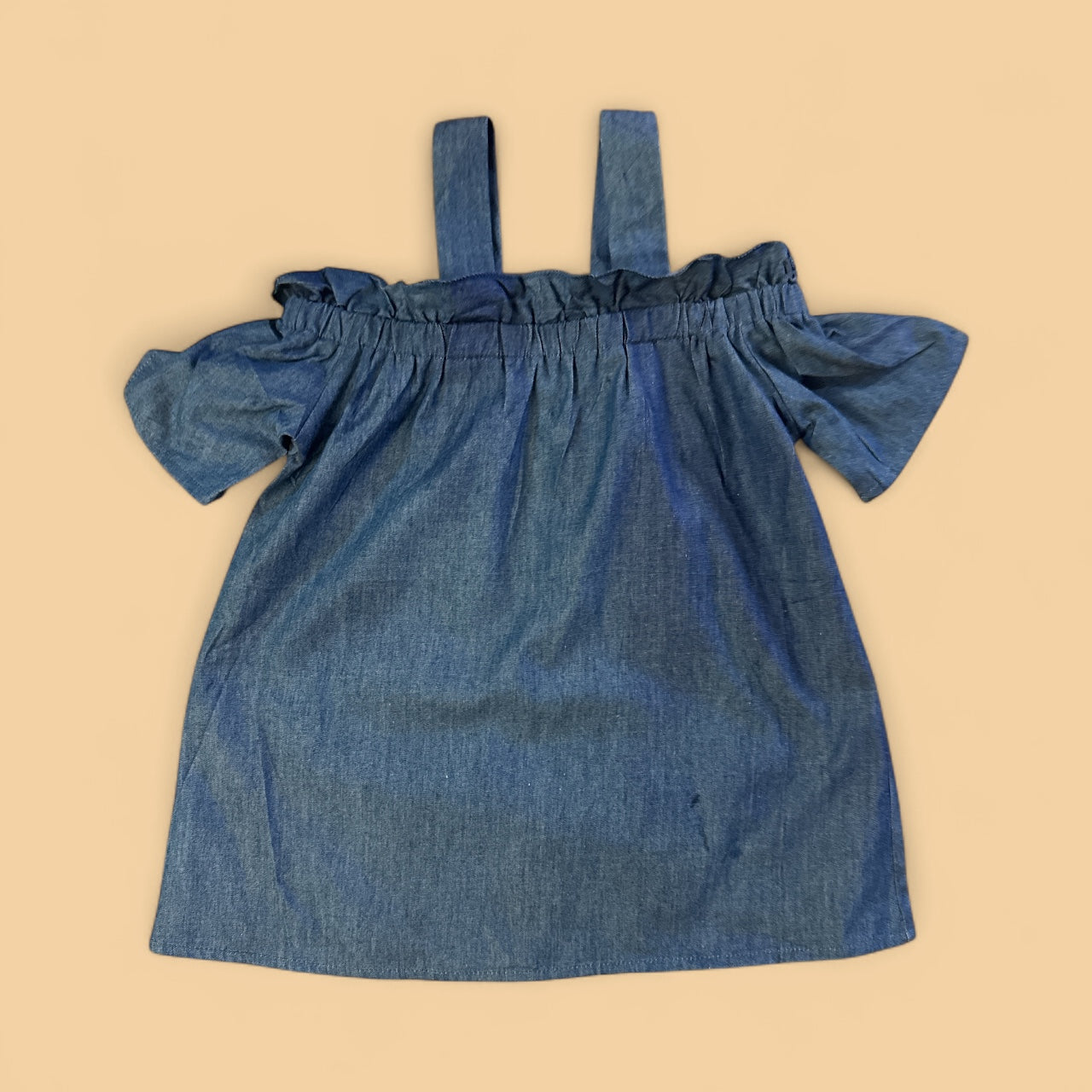 Denim Cold Shoulder Top