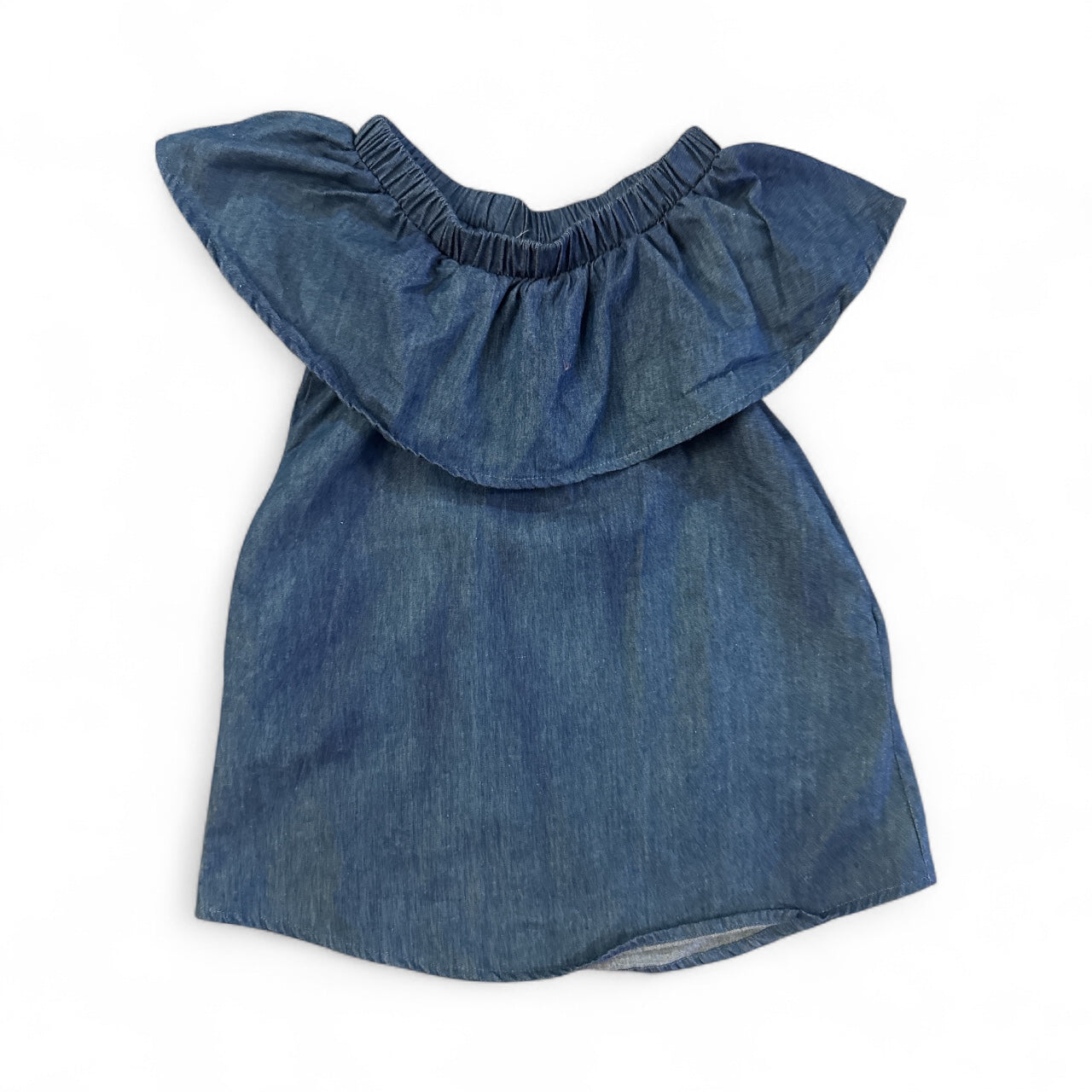 Denim cold shoulder dress