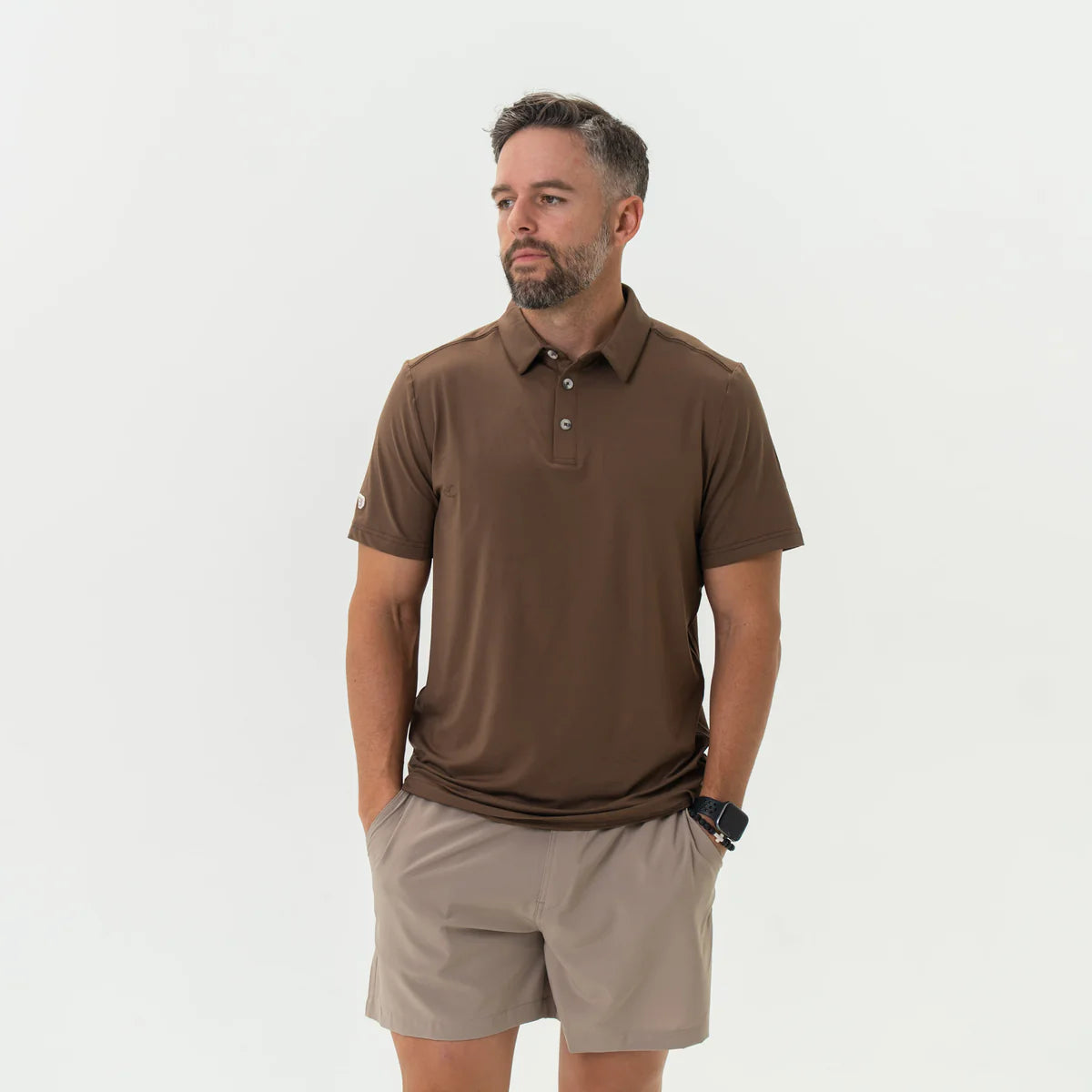 BURLEBO-Performance Polo-Adult-Heather Brown
