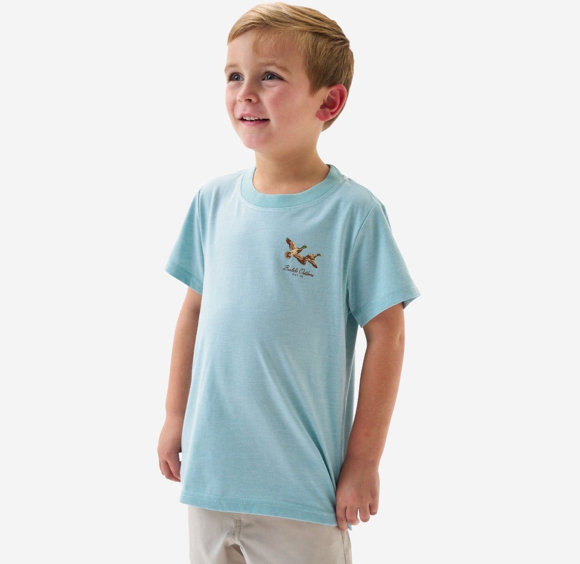 Burlebo Youth SS - FLYING MALLARDS - HEATHER SKY BLUE