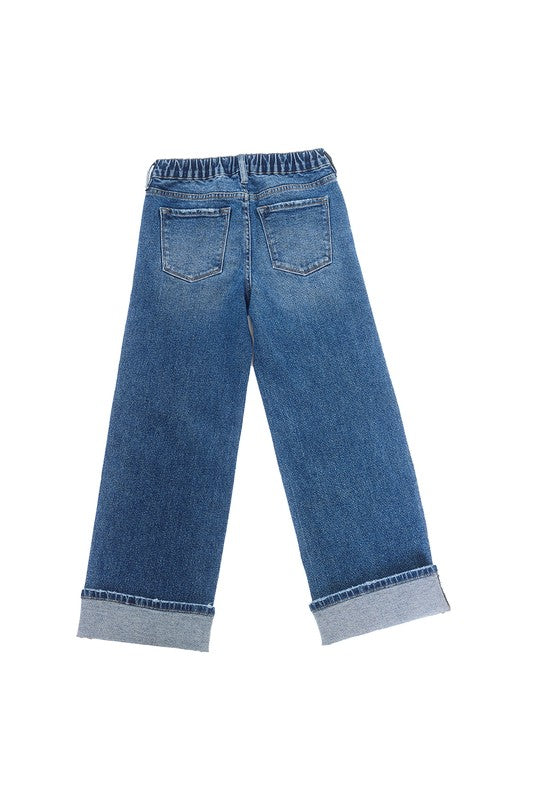 Youth HighRIse Cropped Wide Leg Jeans