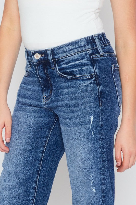 Youth HighRIse Cropped Wide Leg Jeans