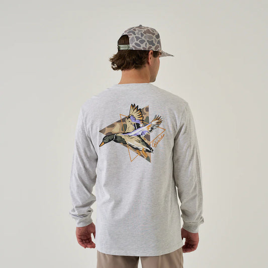 Long Sleeve Tee - Pintail Triangle Duck - Ash Grey