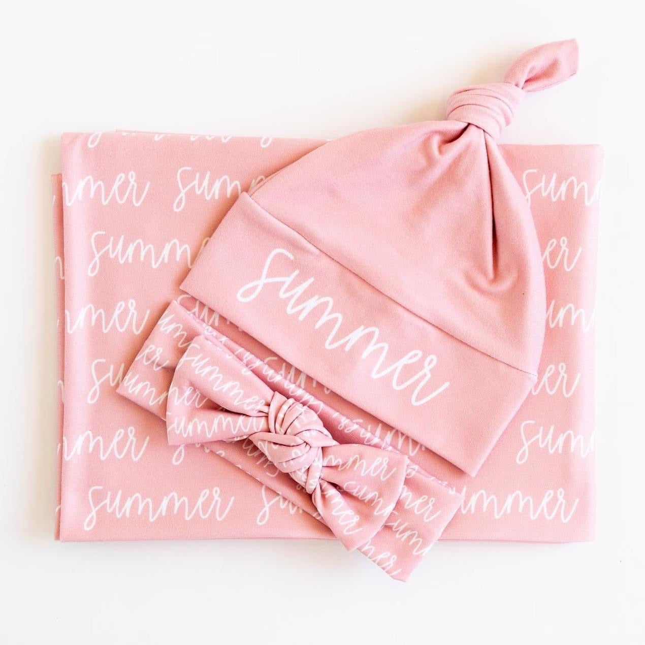 3-Piece Blanket Bow/Hat Set