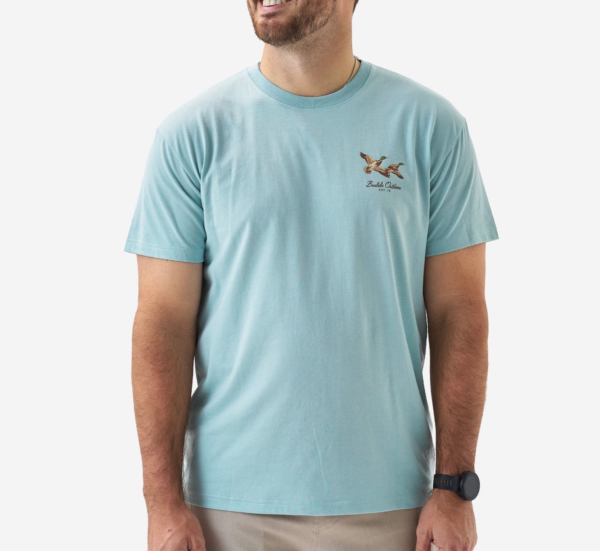 SS Tee FLYING MALLARD - HEATHER SKY BLUE
