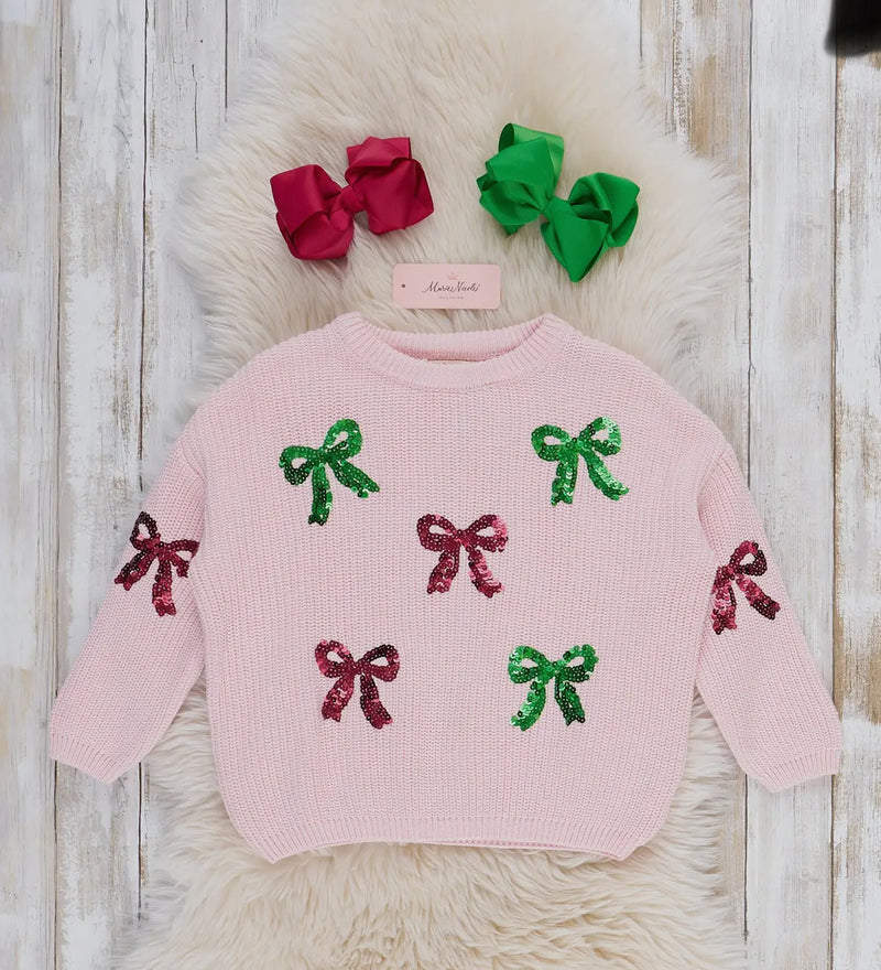 Sweet Christmas Bows Oversized Sweater