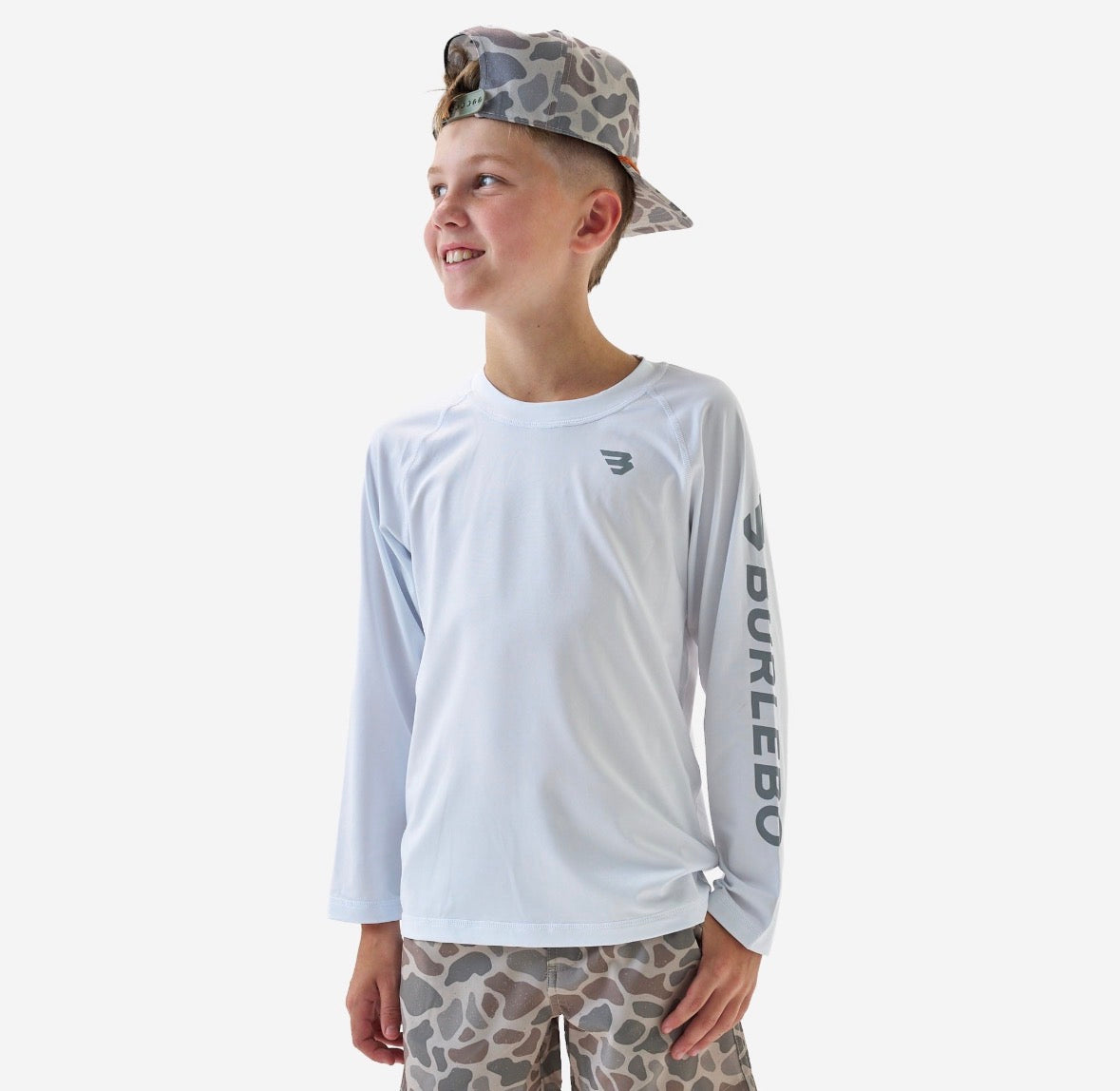 Youth Rashguard | White & Light Gray