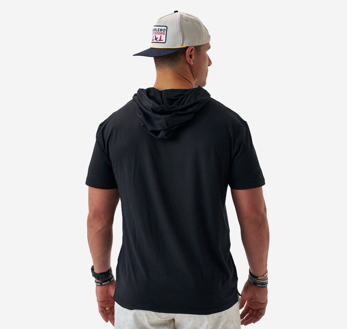 SHORT SLEEVE - PERFORMANCE HOODIE - BLACK