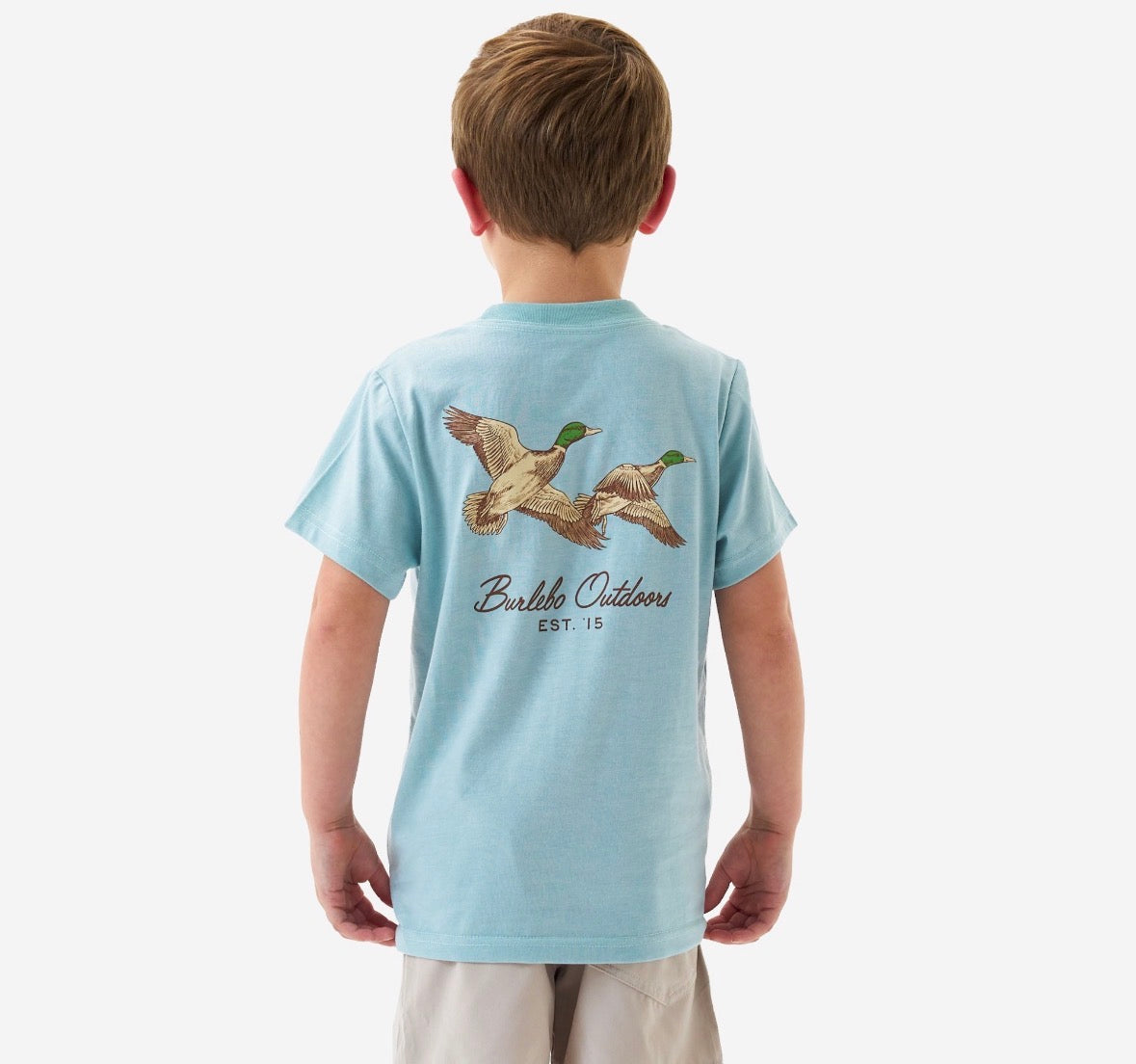 Burlebo Youth SS - FLYING MALLARDS - HEATHER SKY BLUE