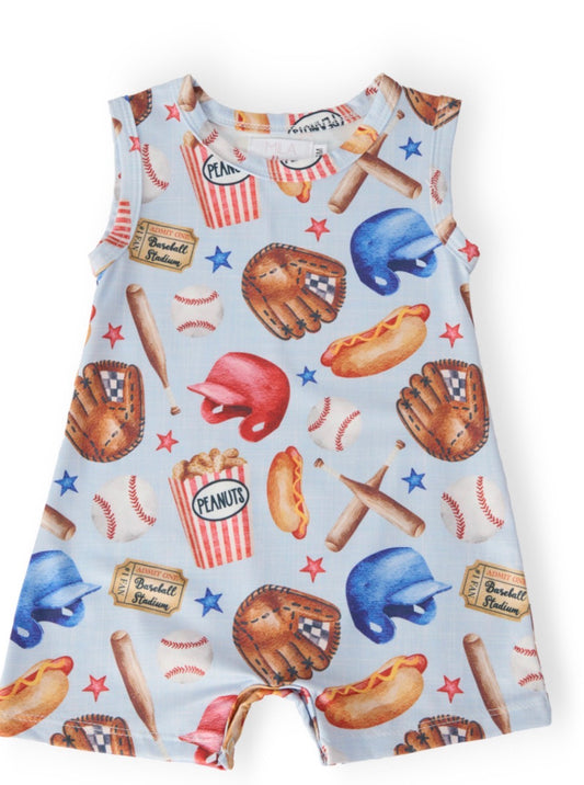 TAKE ME OUT TO THE BALLGAME SHORTY ONE-PIECE