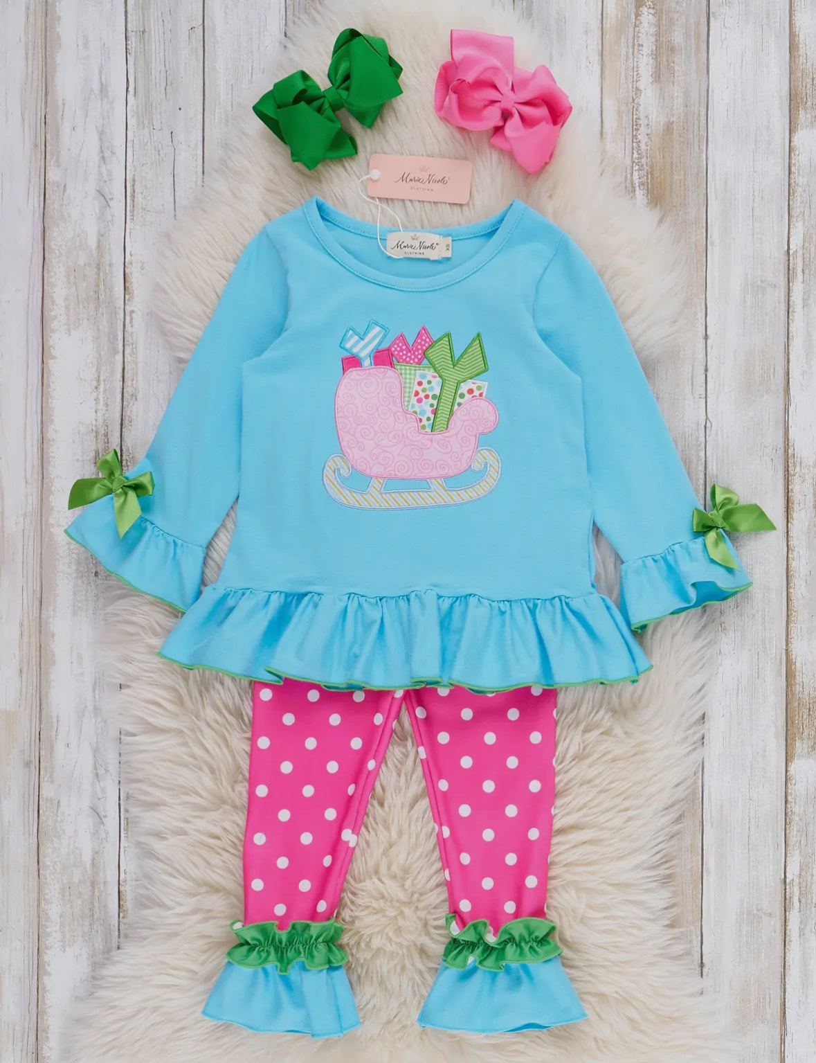 Jolly Sleigh Surprise Embroidered Outfit