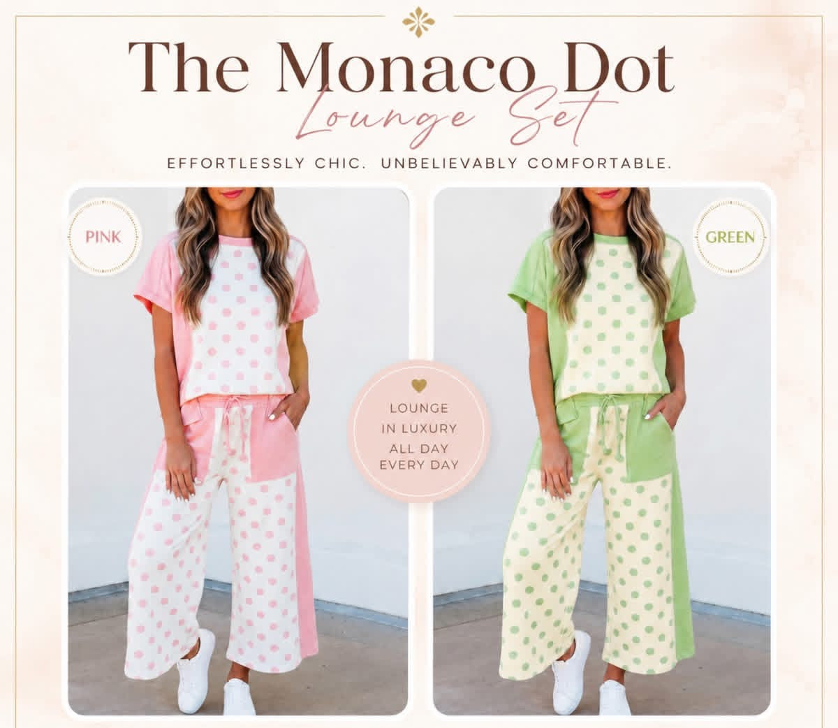 PREORDER: The Monaco Dot Lounge Set