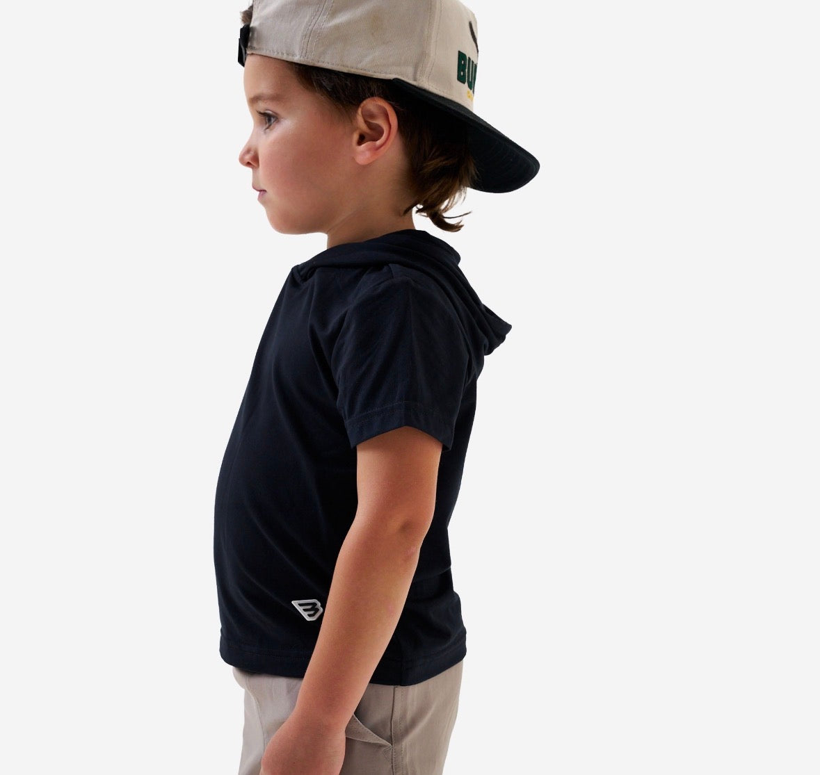 YOUTH-SHORT SLEEVE - PERFORMANCE HOODIE - BLACK
