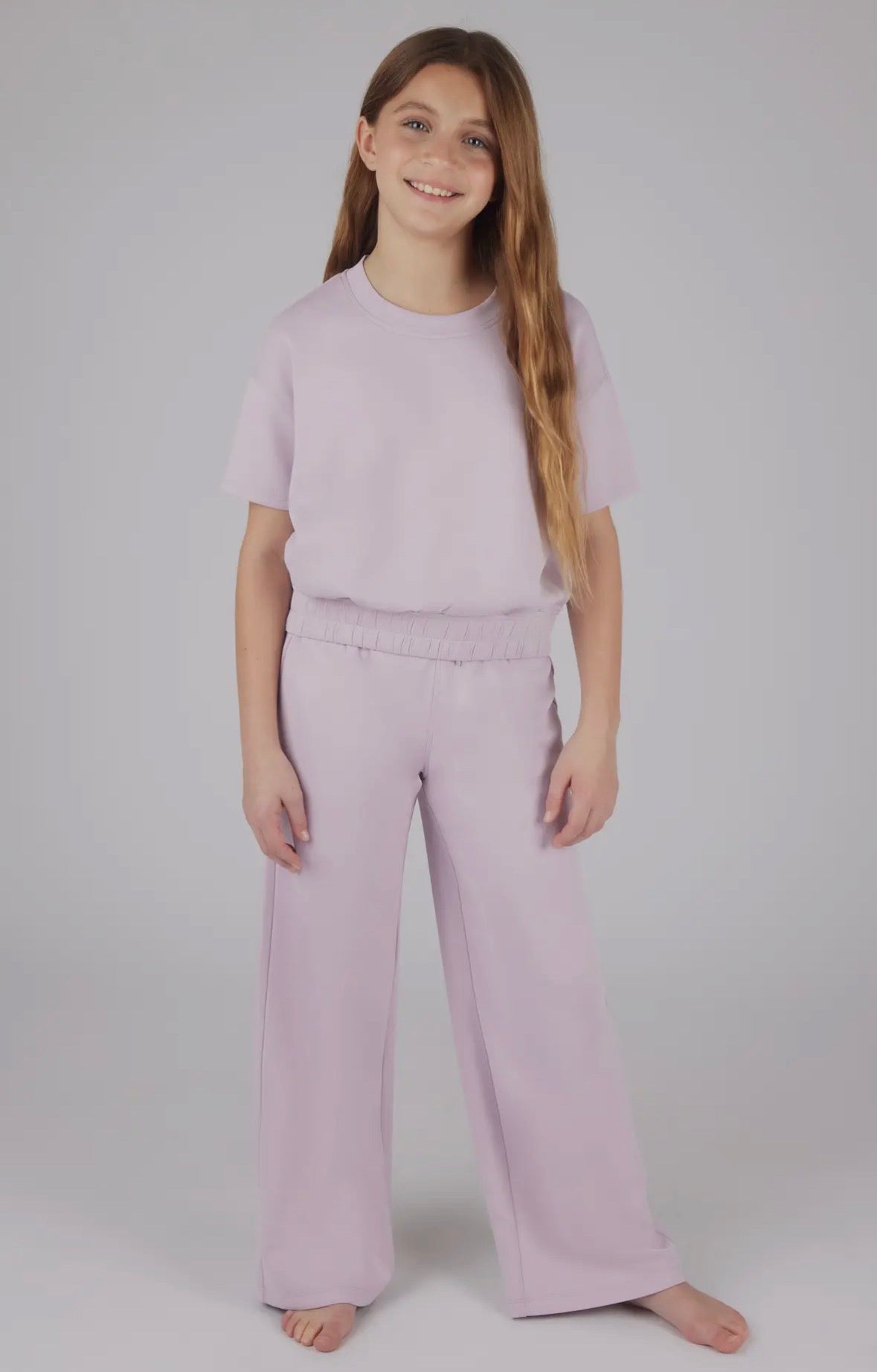 Girls Crew Neck Scuba Top and Pant-2 Pc