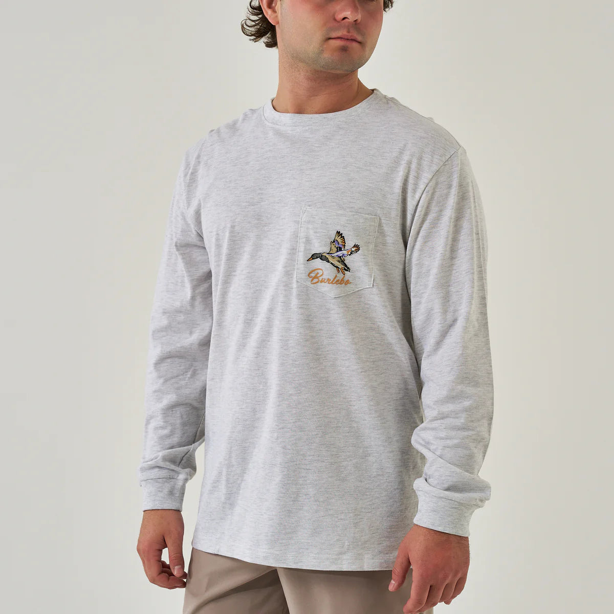 Long Sleeve Tee - Pintail Triangle Duck - Ash Grey