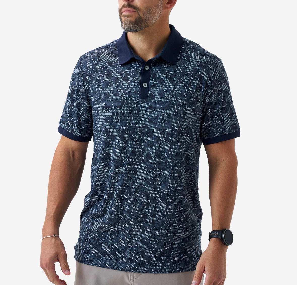Performance Blade Collar Polo | DIGI CAMO NAVY
