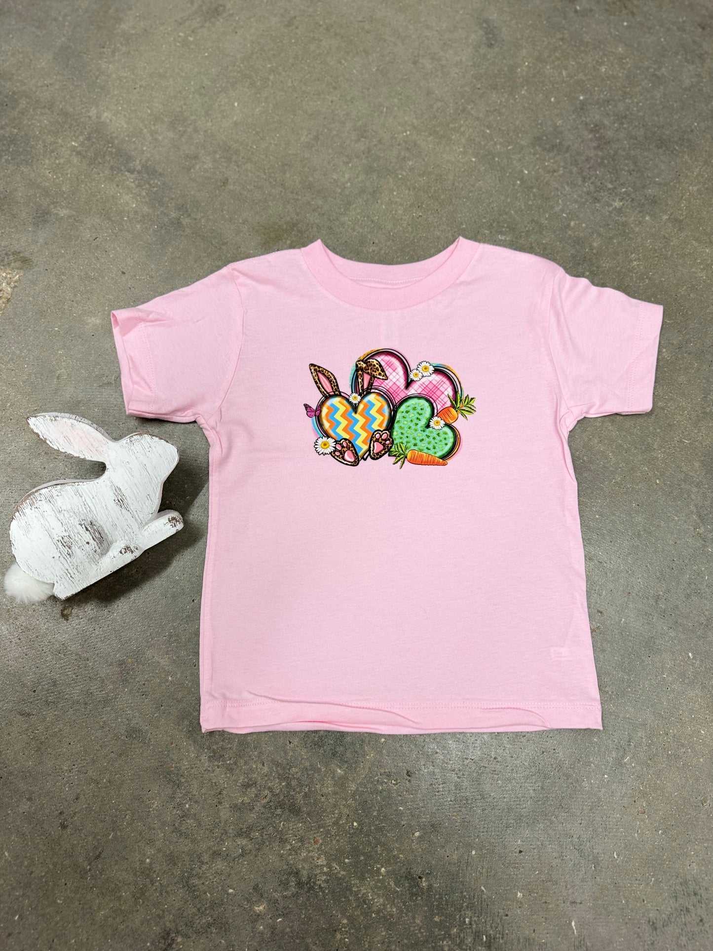 Pink Bunny Easter Heart Tee