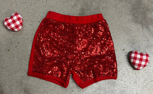 RED Sequin Shorts