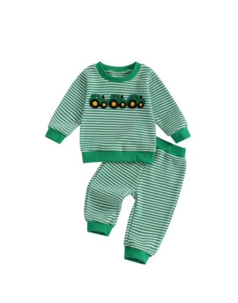 Green Tractor Stripe SET