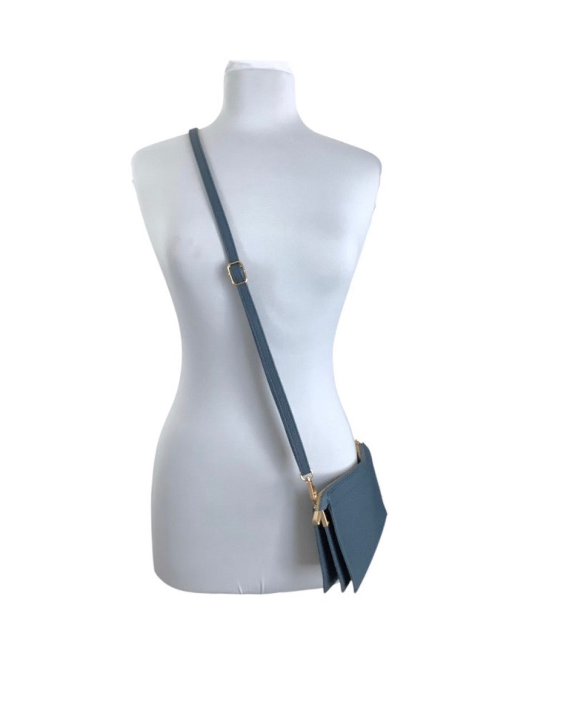 TEXTURED VEGAN LEATHER CLUTCH/CROSSBODY