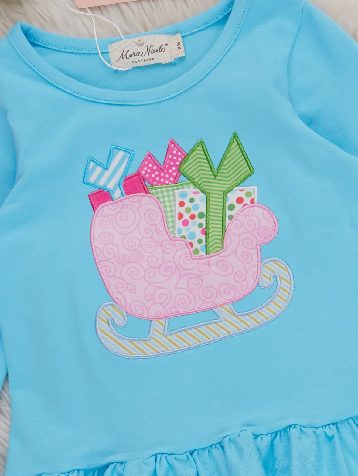 Jolly Sleigh Surprise Embroidered Outfit