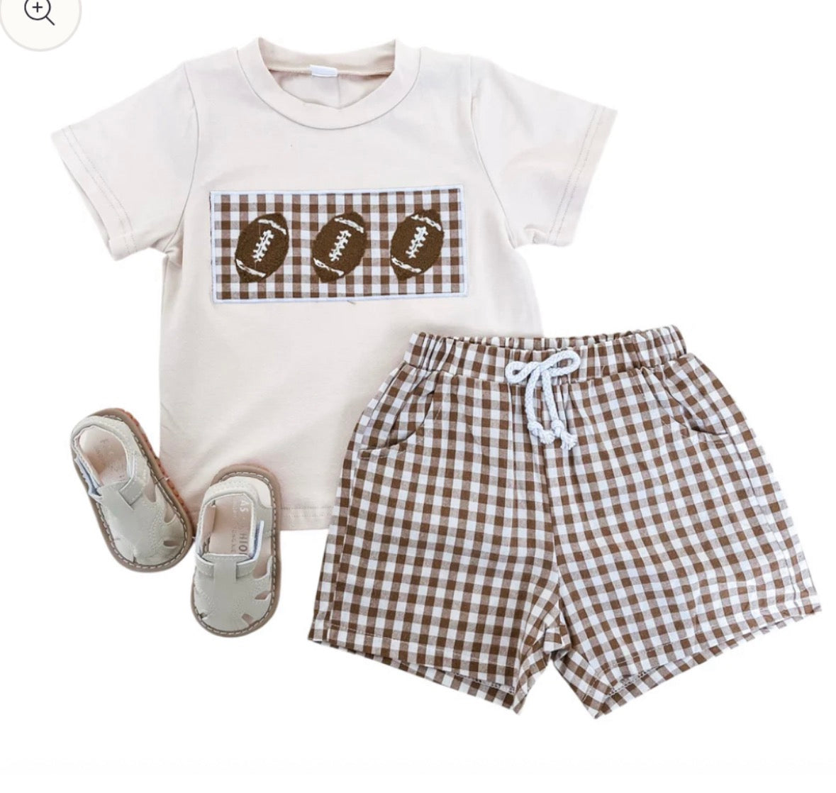 Football Embroidered Shorts Set
