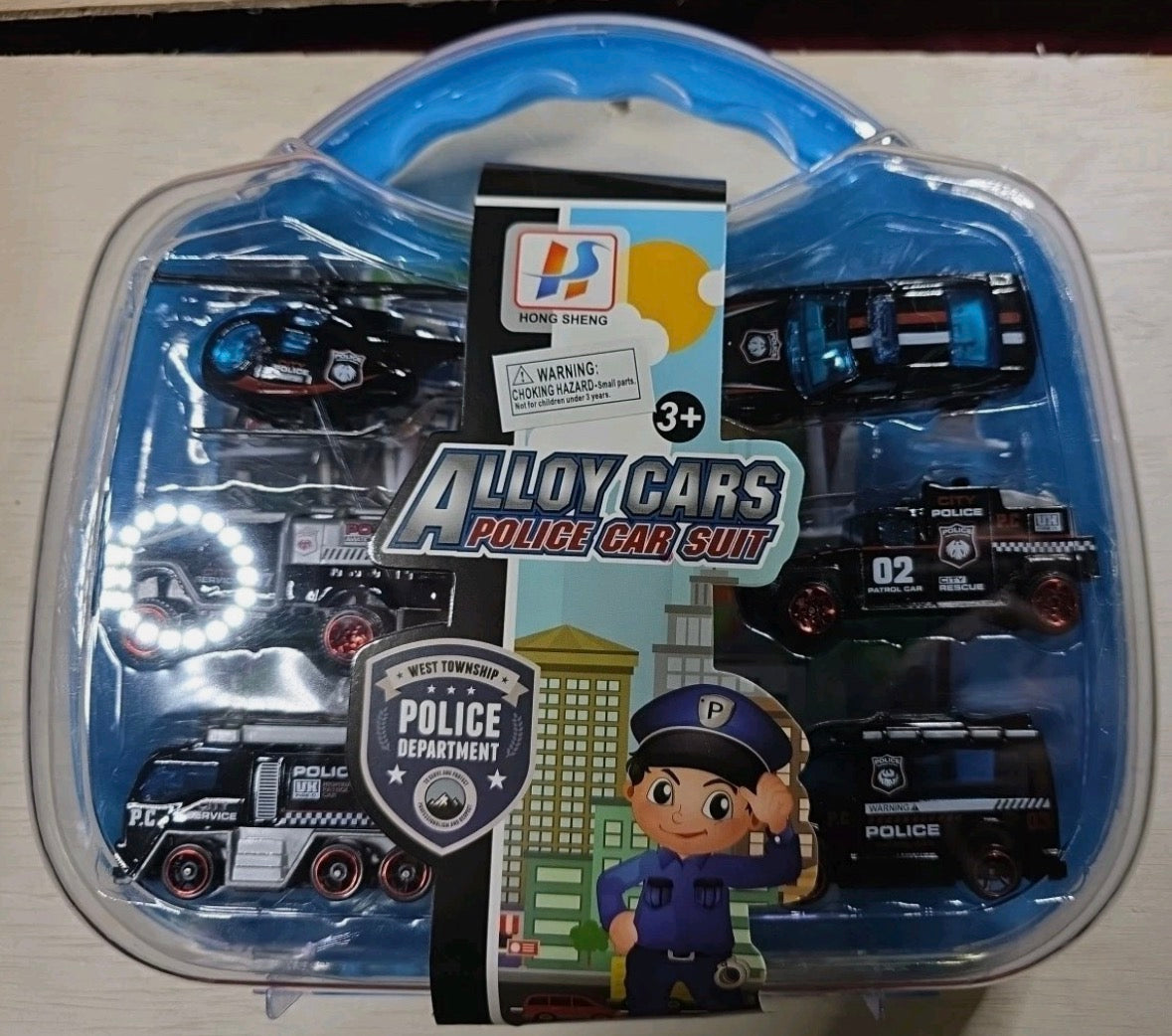 The Alloy Car Set Police Vehicle Set with Case