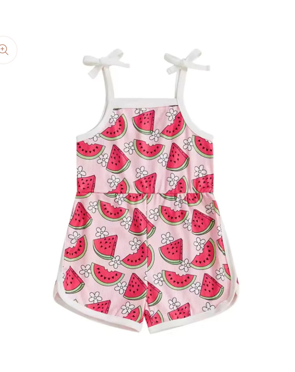 Watermelon Pink Tied Romper