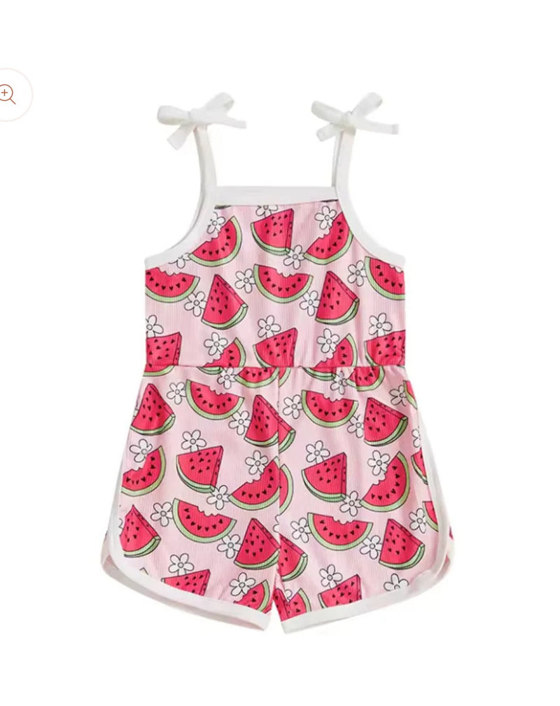 Watermelon Pink Tied Romper