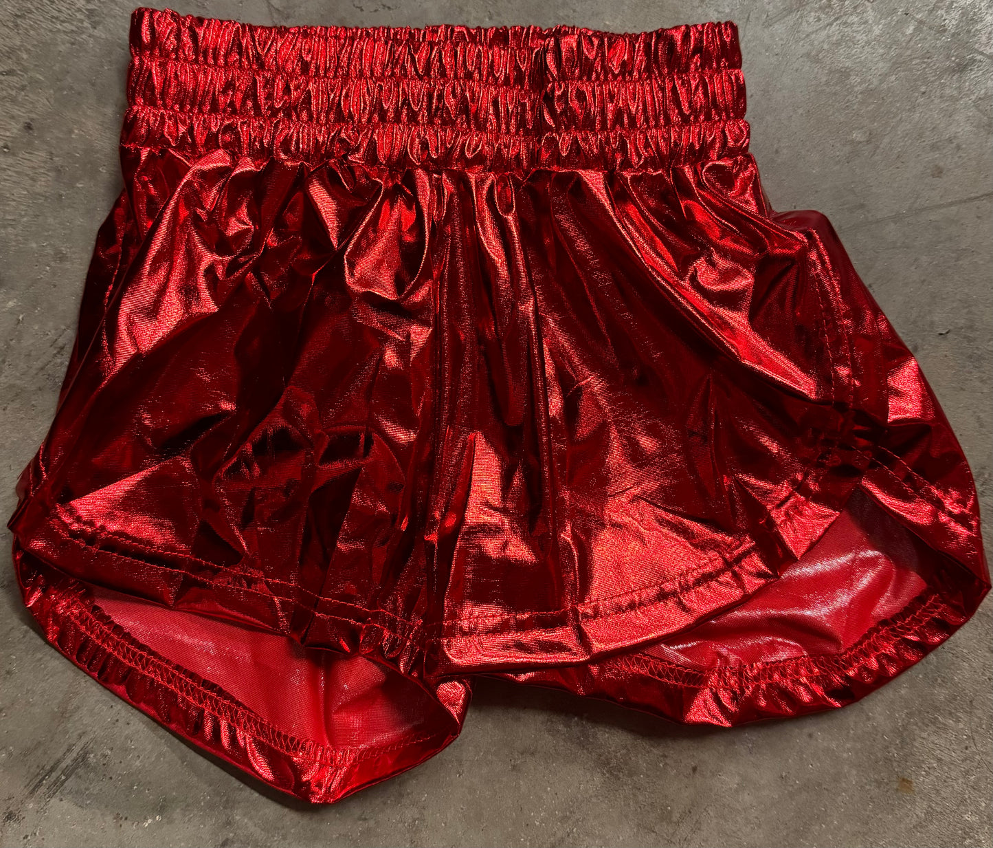 Red Metallic Kids Shorts