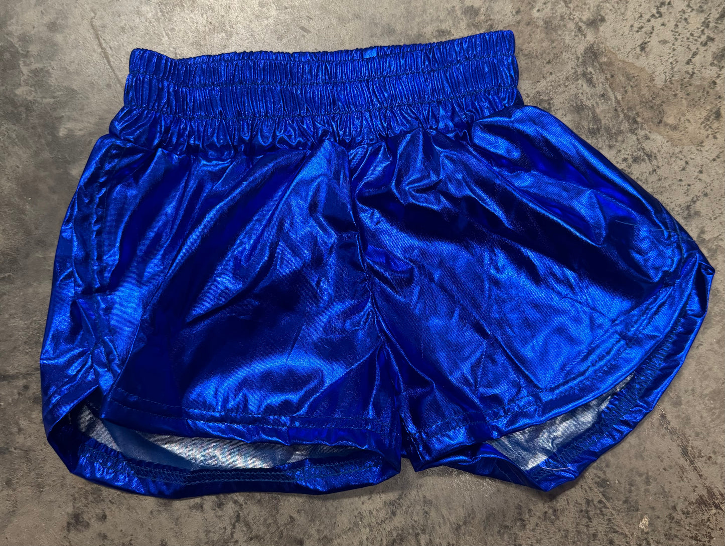 Royal Blue Metallic Kid Shorts