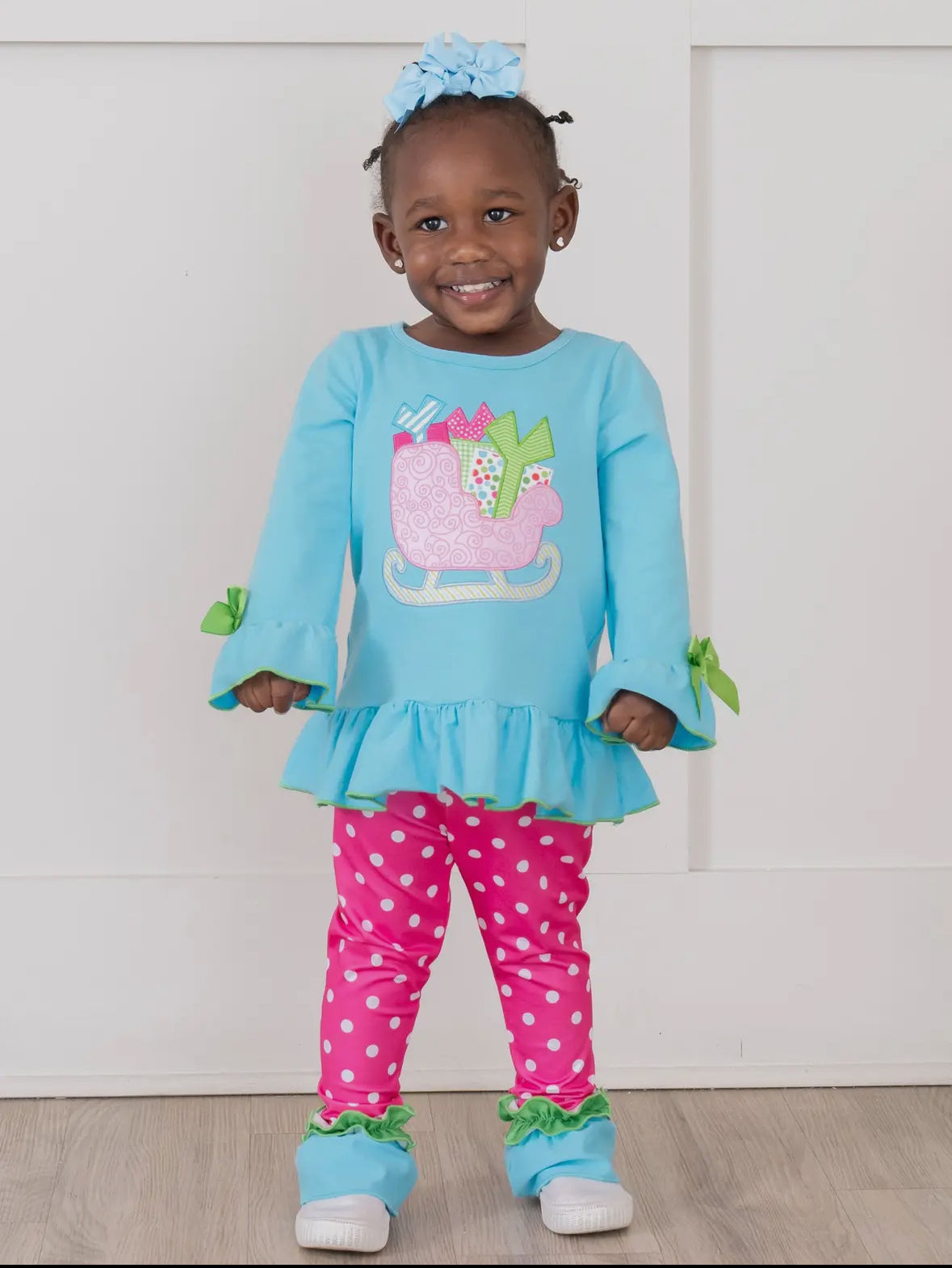 Jolly Sleigh Surprise Embroidered Outfit