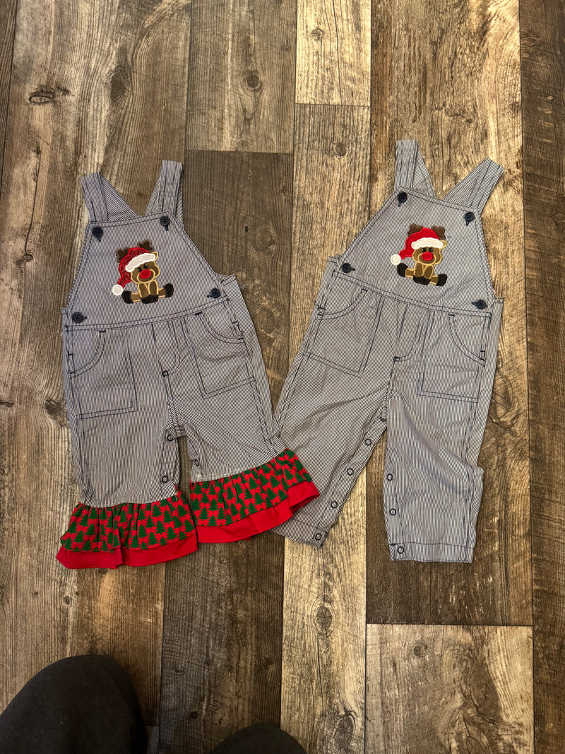 Reindeer Christmas Overalls