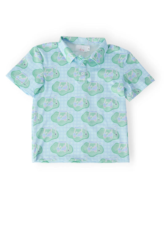 BOYS HE'S ON THE GREEN S/S POLO