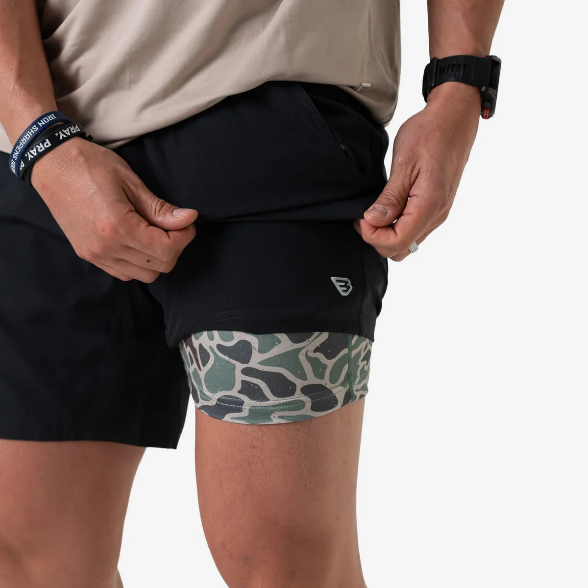Athletic Short - Heather Black - Retro Duck Camo Liner