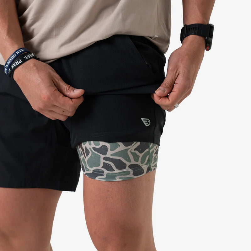 Athletic Short - Heather Black - Retro Duck Camo Liner