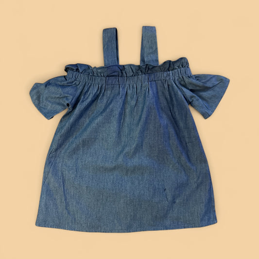 Denim Cold Shoulder Top