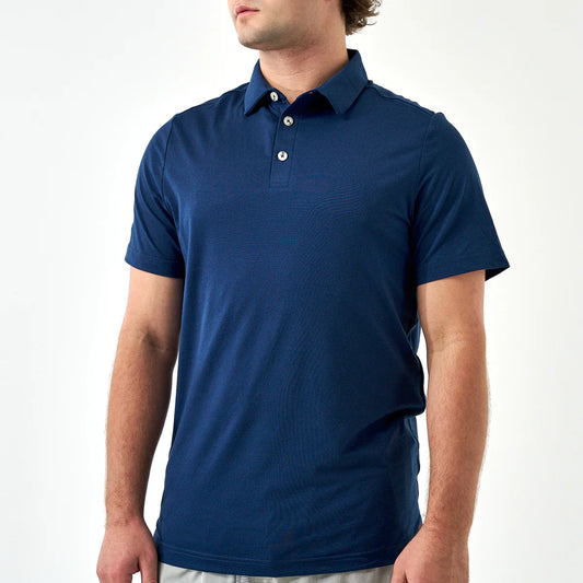 BURLEBO-Performance Polo-Adult-Heather Navy