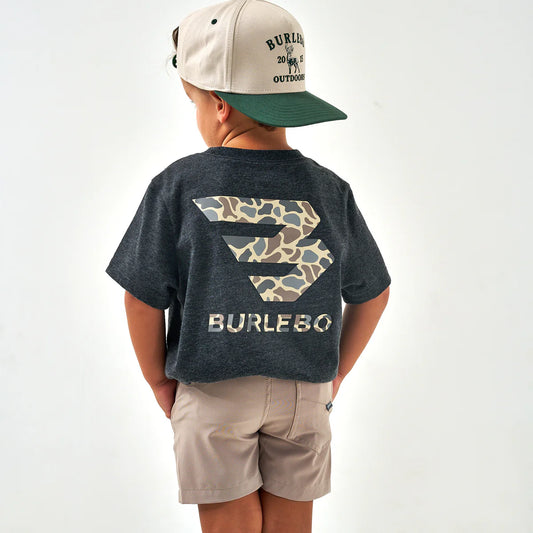 Flying B Deer Camo Logo - Heather Black