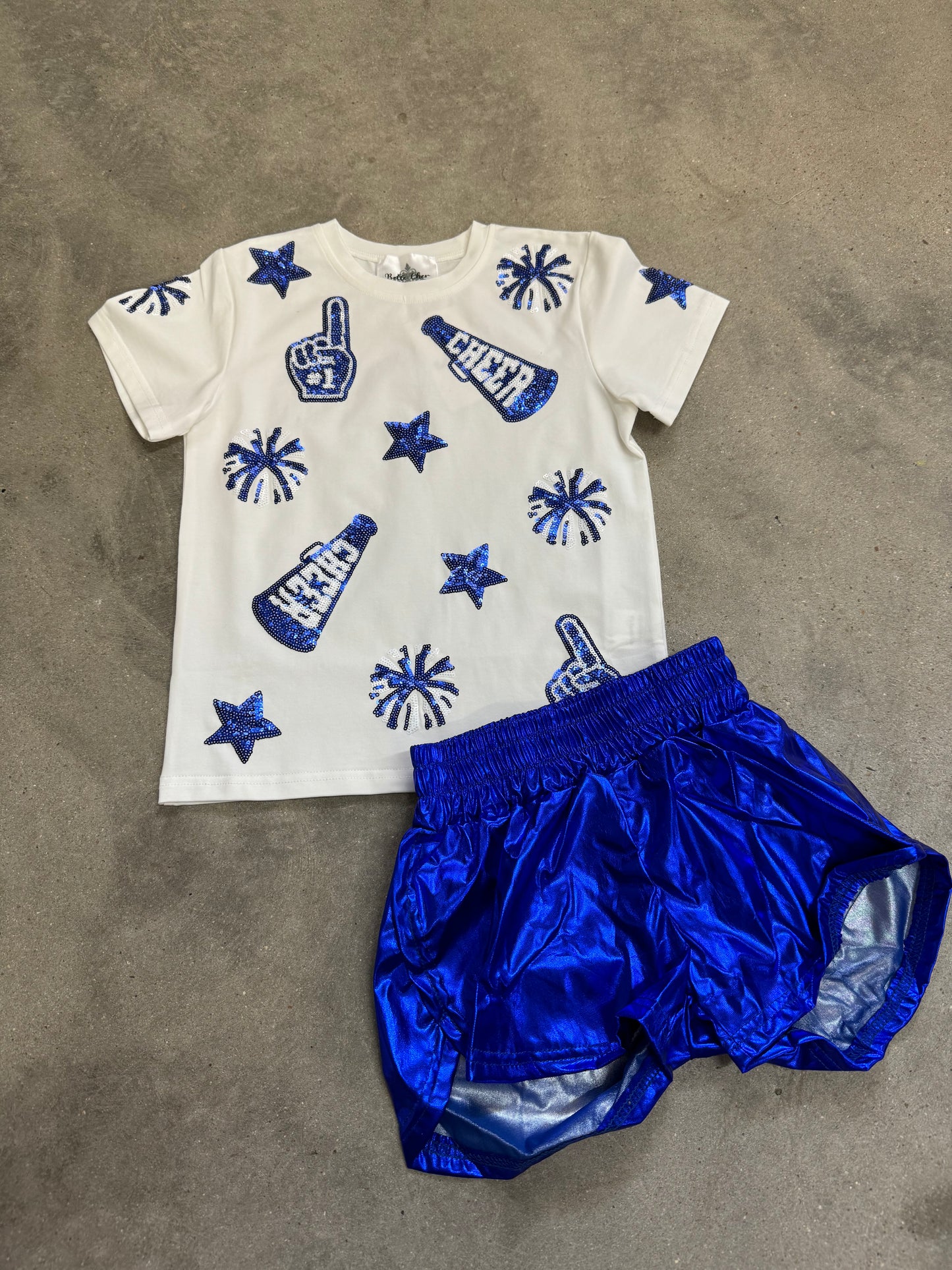 Royal Blue Metallic Kid Shorts