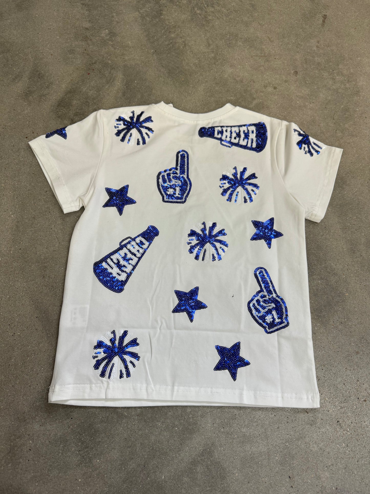 Royal Blue & White Cheer Shirt