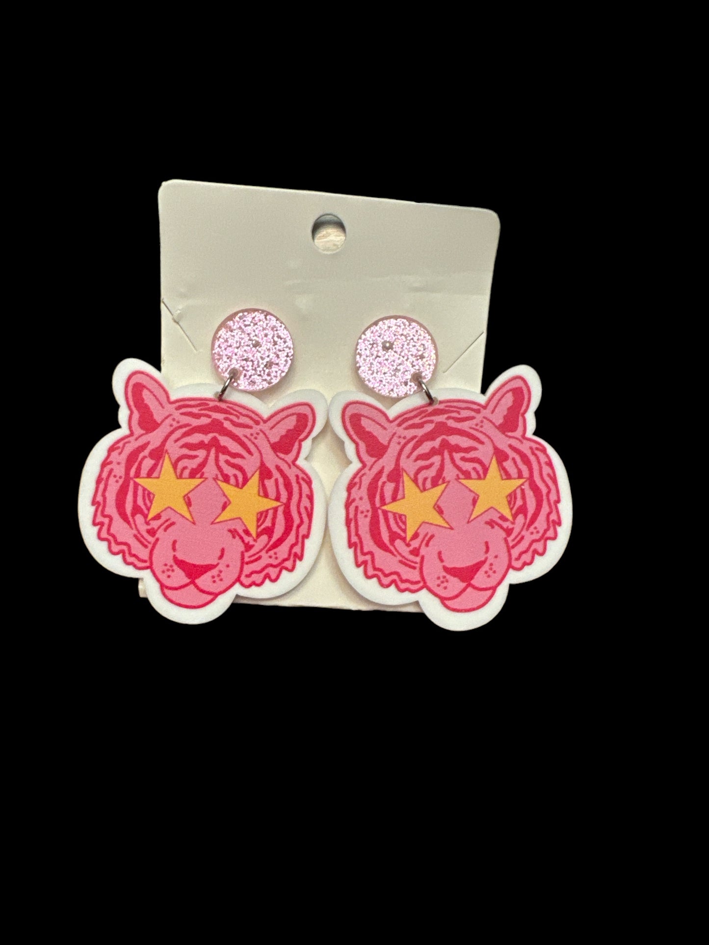 Pink Bearcat Earrings